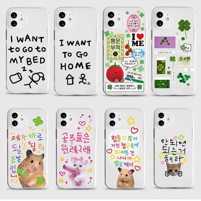 Phone Cases Cute Iphone 14 - Koreańskie etui na telefon z motywem