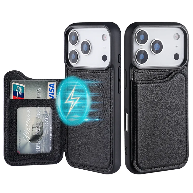 Phone Cases With Wallet - Magnetyczny skórzany portfel z klapką i