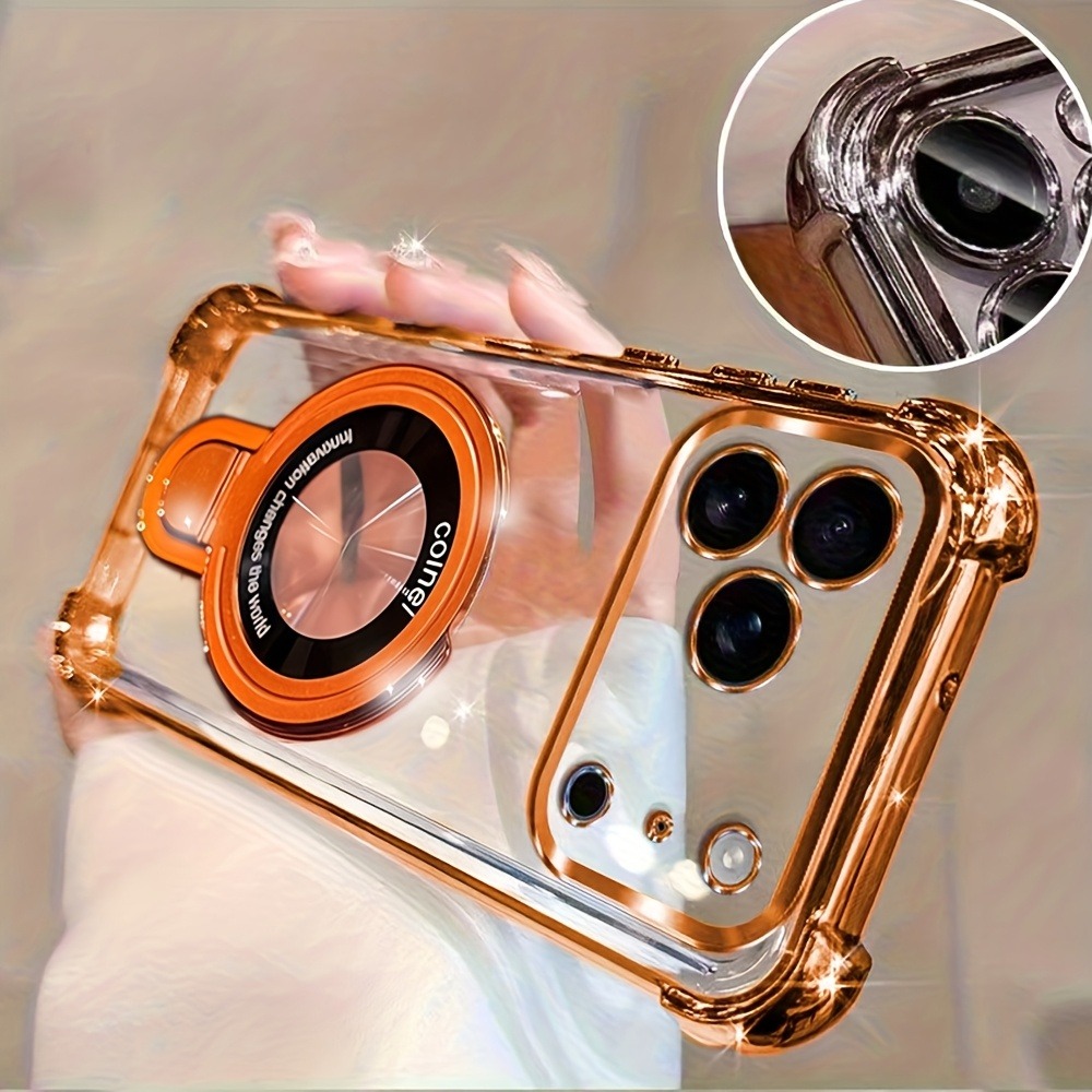 Ring Stand Case - Luksusowe przezroczyste etui z powłoką ochronną