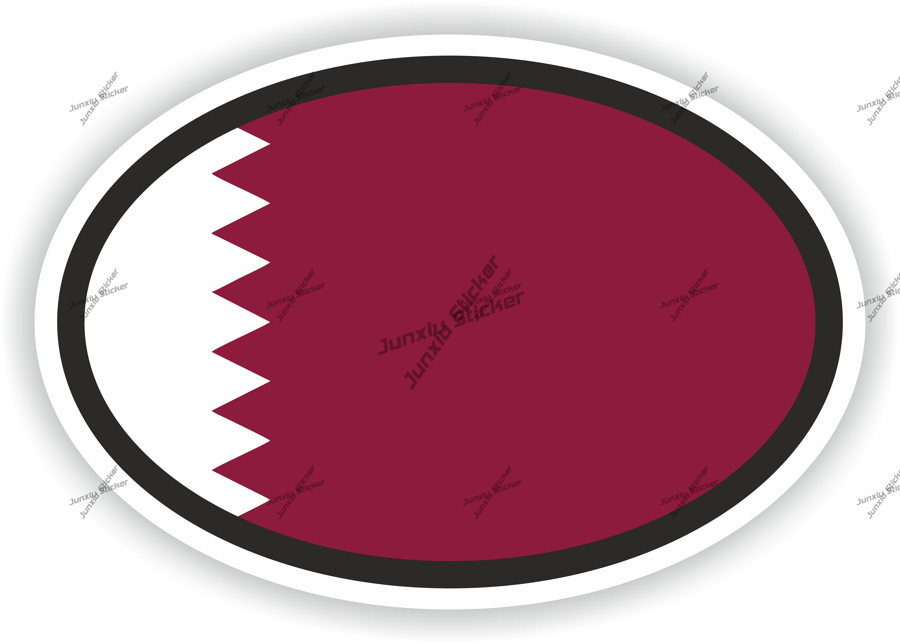 Phone Cases Qatar - Naklejka z flagą Kataru, owalna, nowatorska,